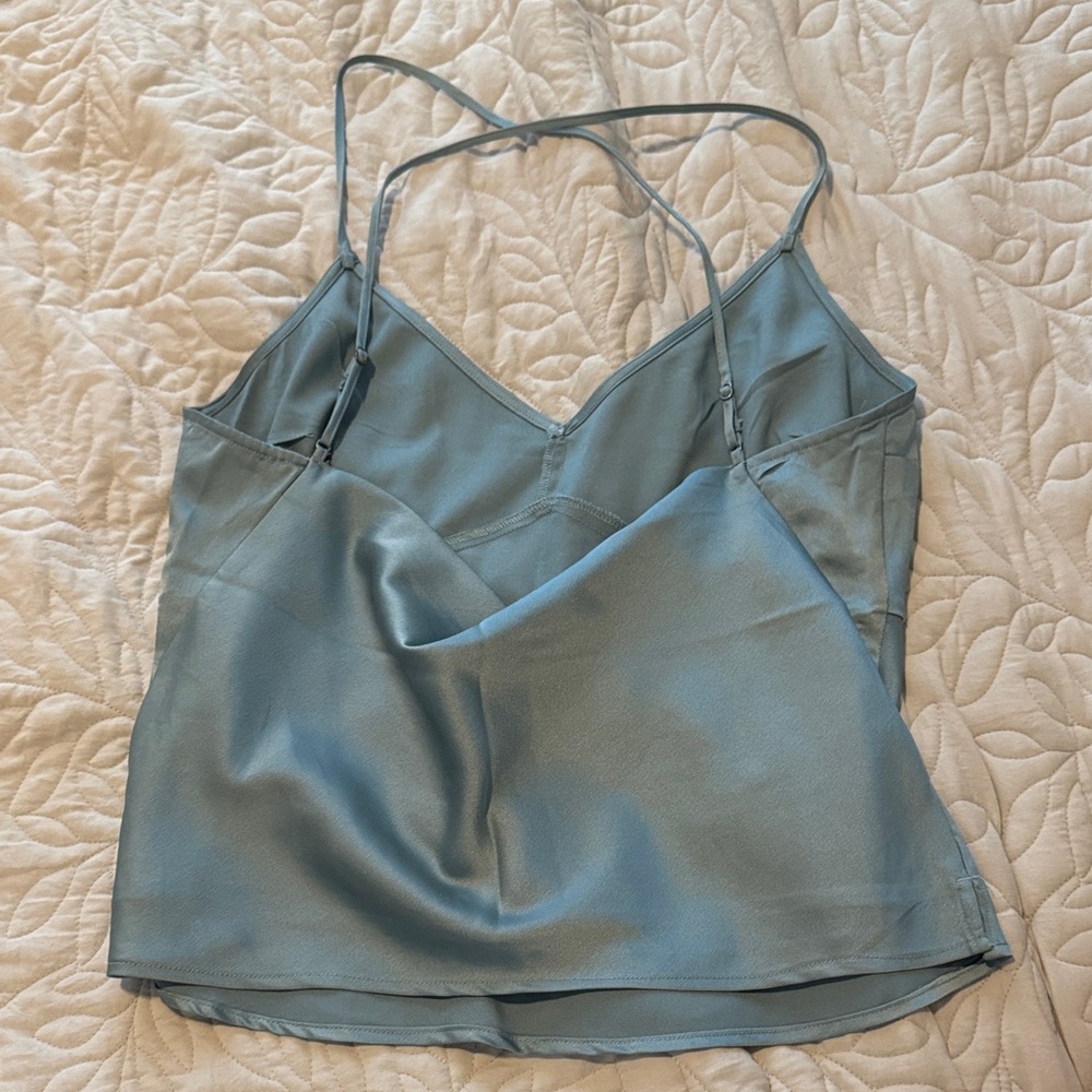 Light blue silky tank abercrombie